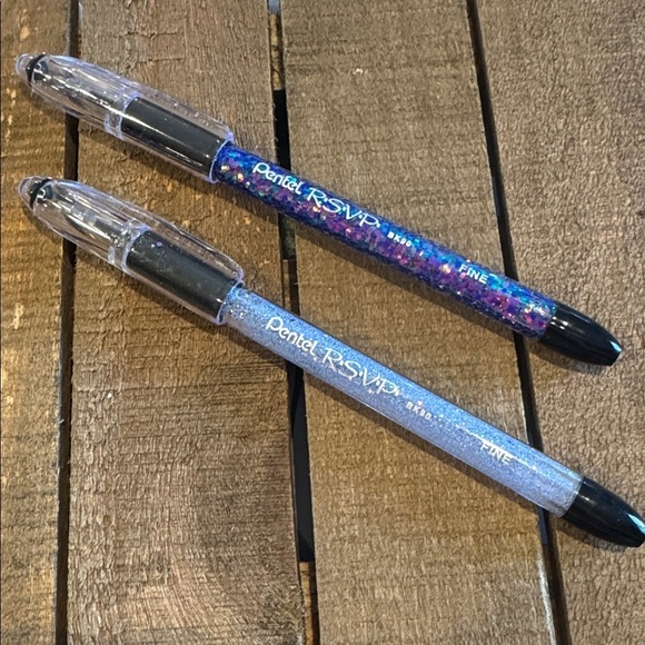 pentel Other - Pentel R.S.V.P. Fine Glitter Gel Pens - Purple & light blue